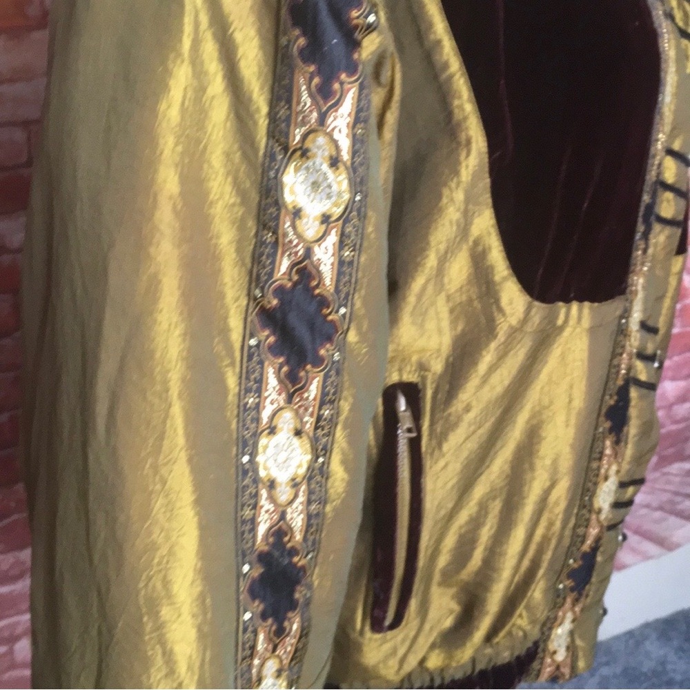 Vintage Otello Pelle Iridescent  Green Oversized Embroidered Puffer Ski … - Picture 7 of 9